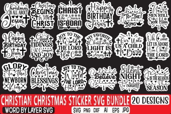 Christian Christmas Sticker SVG Bundle: Bundles for Publisher Use