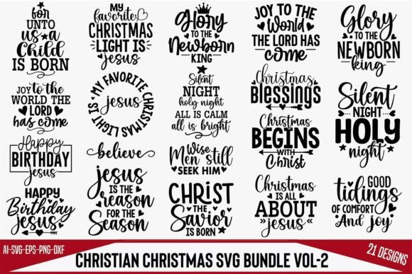 Christian Christmas SVG Bundle Vol-2: Design Bundles for Client Work