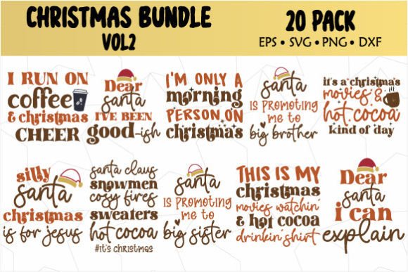 Christmas SVG Bundle Vol2: Graphics for Crafts & Branding