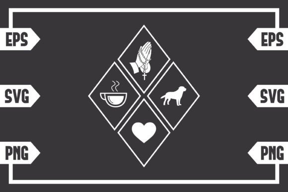 Coffee Jesus Heart and Dog Graphics for Crafts