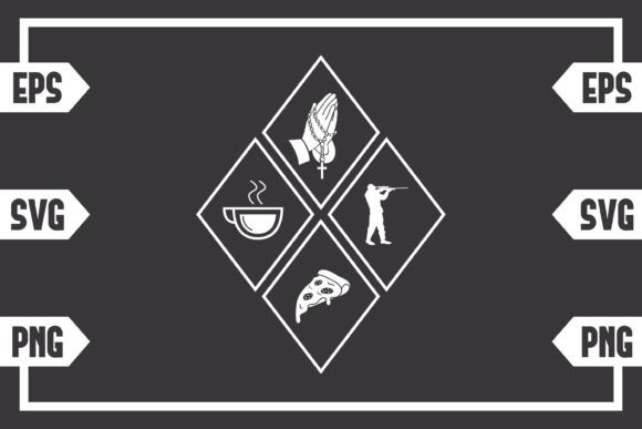 Coffee Jesus Pizza and Hunting Guy Graphics for Real Publishing