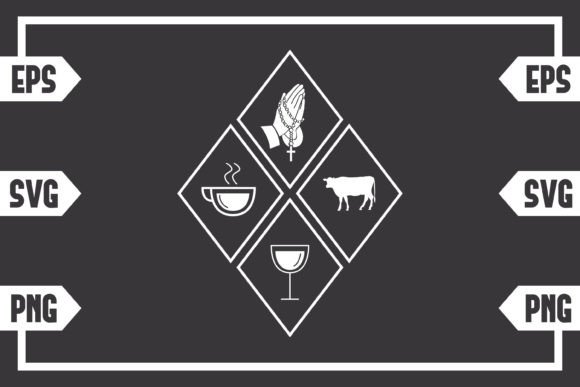Coffee Jesus Wine and Cow Graphics for Crafts