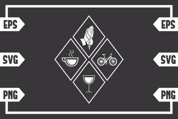 Coffee Jesus Wine and Cycling Graphics for Crafts