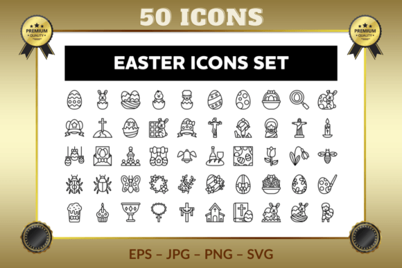Easter Outline Icons: Graphics and Icons for Creative Campaigns
