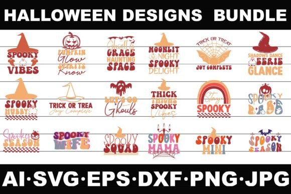 Halloween Groovy Svg Png Design Bundle
