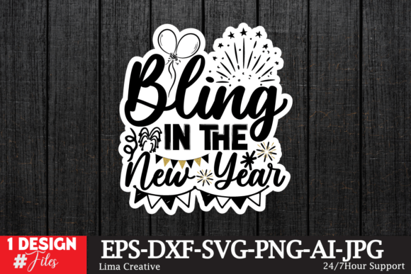 Happy New Year Sticker SVG: A Graphics Asset for Crafts and Seasonal Design