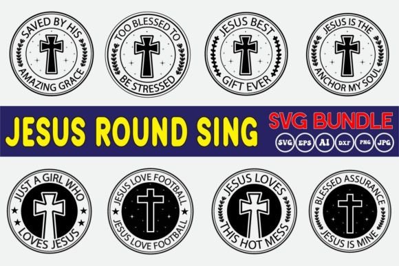Jesus Round Signs SVG Bundle Vol.1: Design Review for Client Projects