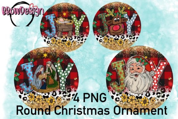 Joy Christmas Nativity Ornament Bundle Graphics for Crafts