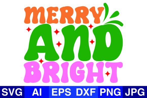 Merry and Bright Christmas SVG PNG