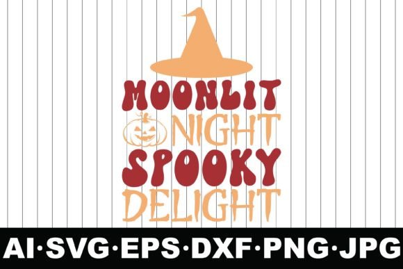 Moonlit Night, Spooky Delight, Halloween Graphics