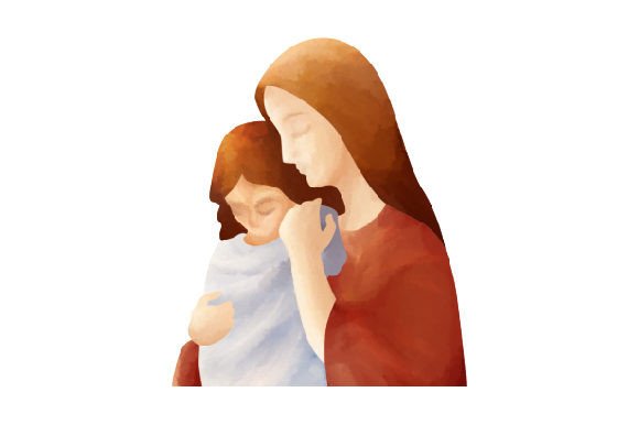 Young Jesus Christ Praying with His Mother, Mary Crafts